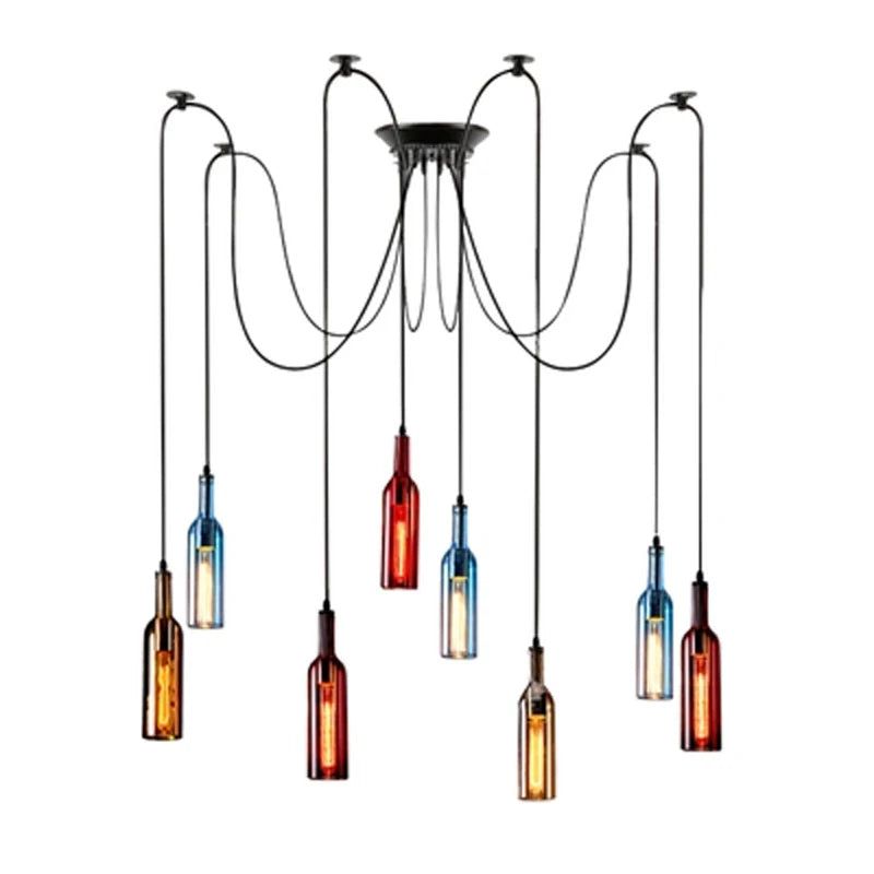 Élevez votre décor avec la suspension LED créative en forme de bouteille de vin