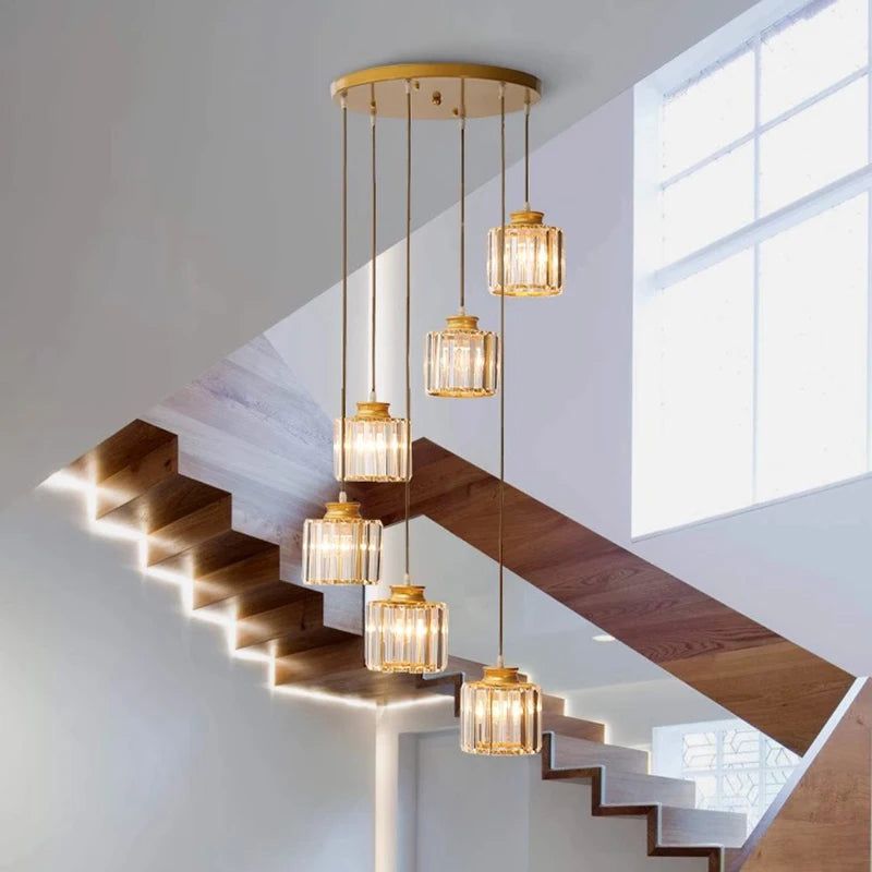 Elevate Your Space with the Acrylic Crystal Staircase Chandelier Lighting