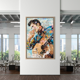 Elvis Presley Chanteur Portrait Toile Peinture Abstrait Magazine Wall Art