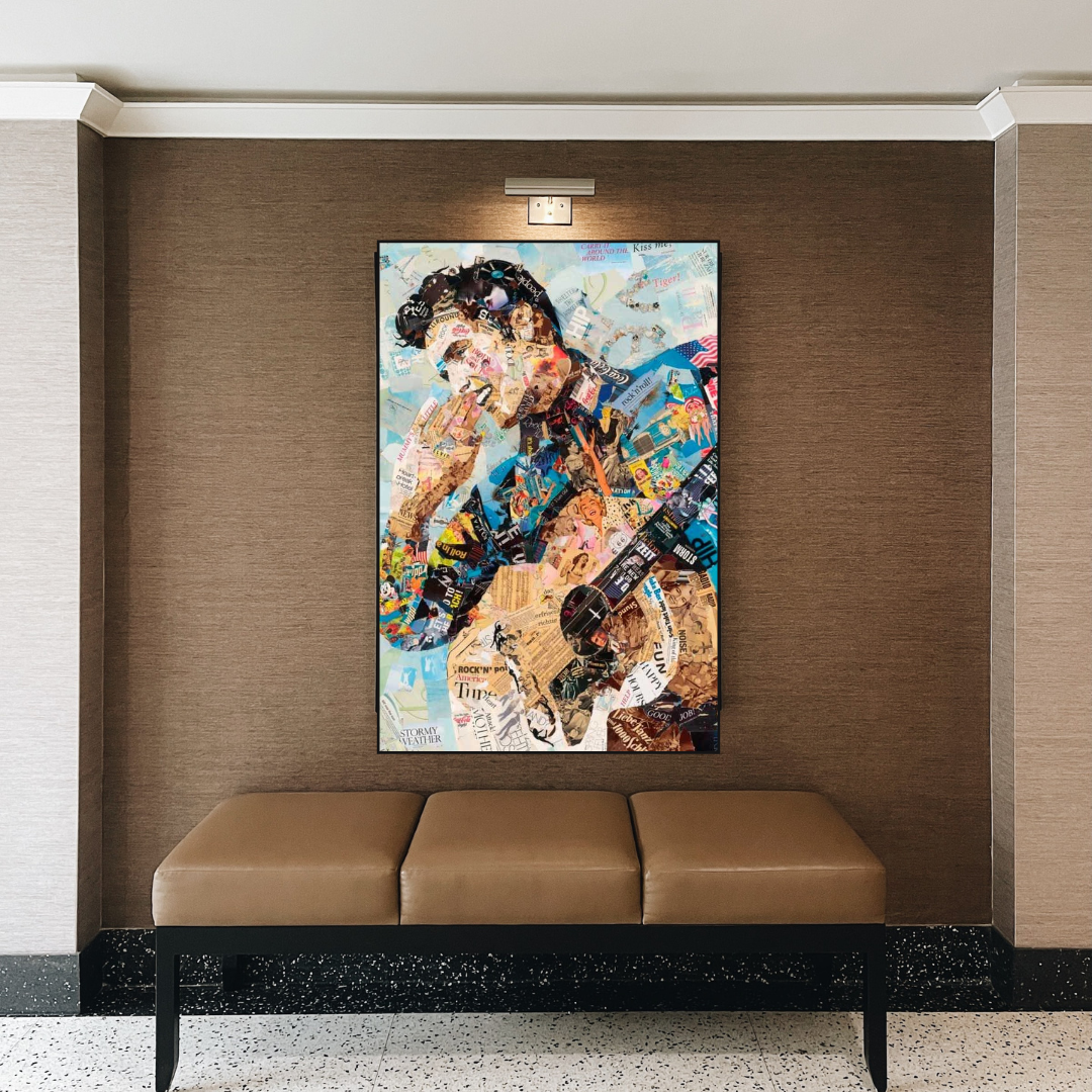 Elvis Presley Singer Portrait Canvas Painting Abstract Magazine Wall Art