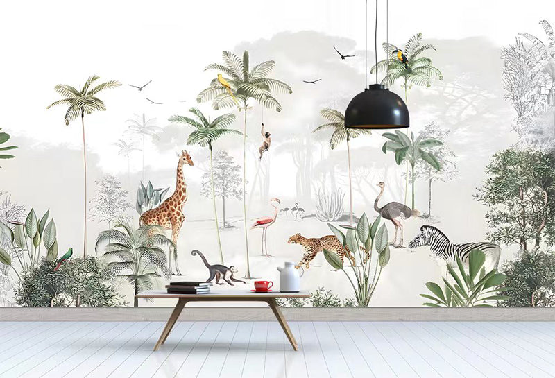 Enchanting Animals in Forest Nursery Wallpaper