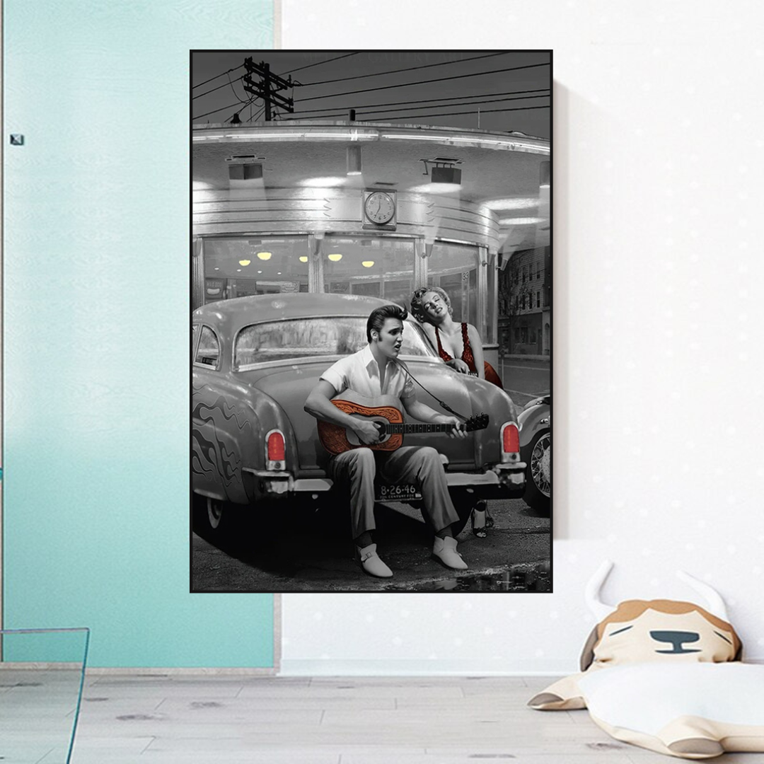 Enjoying the Ride: Elvis and Marilyn Poster