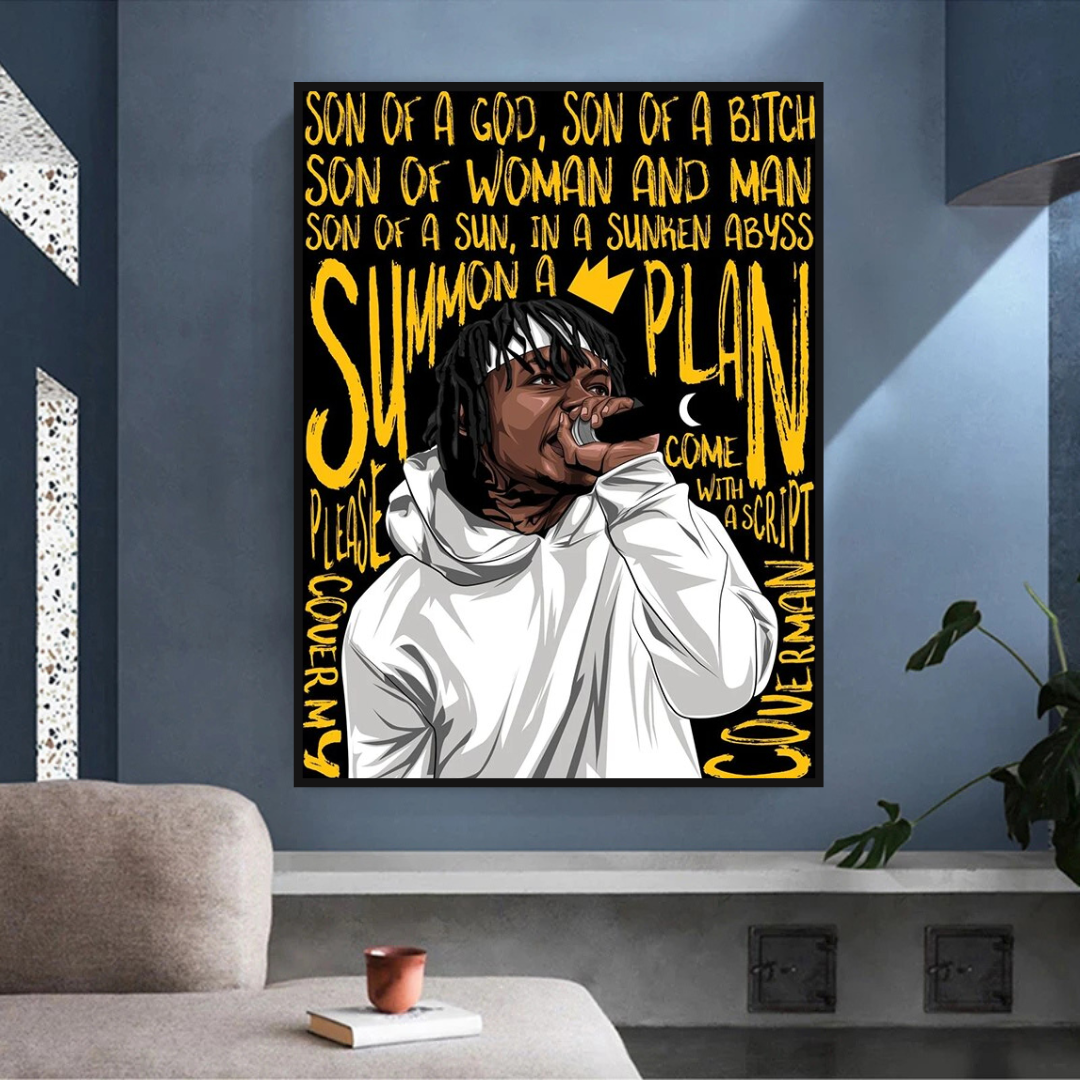 Famous Artist Rappers ART: Jid J.I.D Rapper Canvas Wall Art