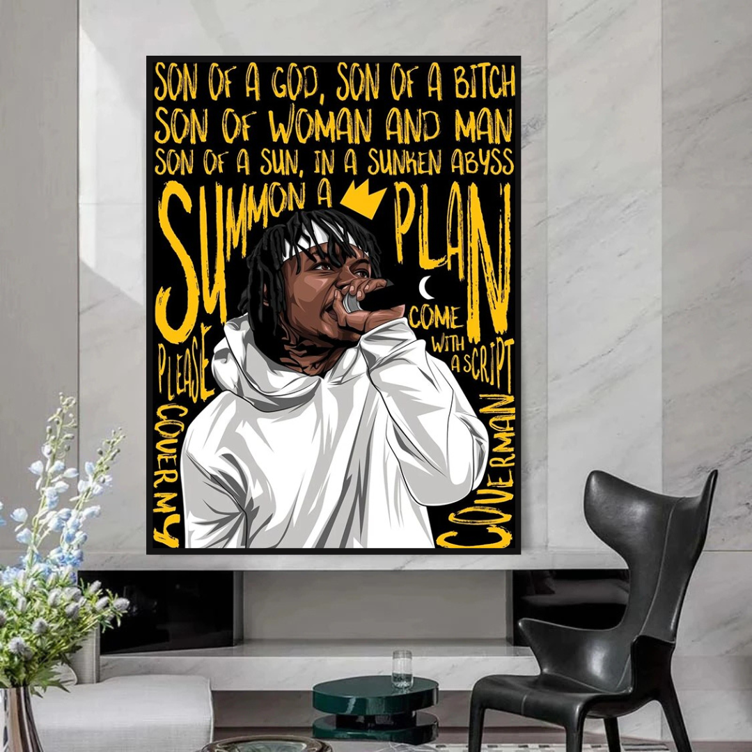 Famous Artist Rappers ART: Jid J.I.D Rapper Canvas Wall Art