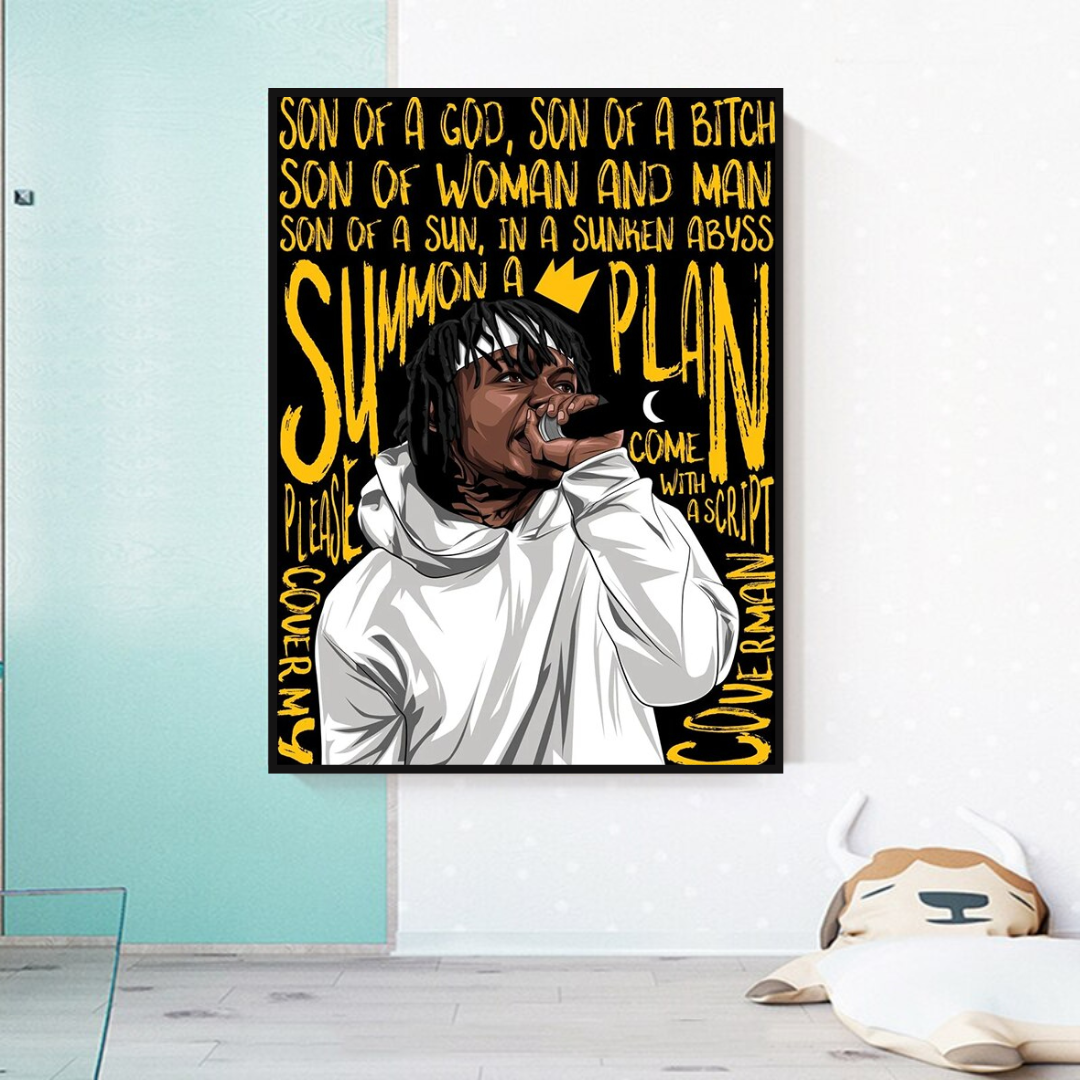 Famous Artist Rappers ART: Jid J.I.D Rapper Canvas Wall Art