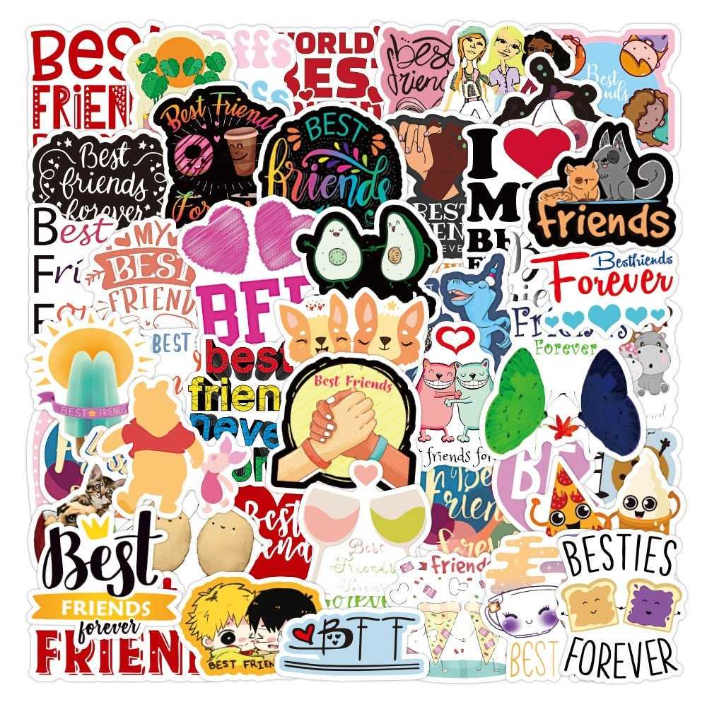 Best Friend Stickers Pack | Famous Bundle Stickers | Waterproof Bundle Stickers