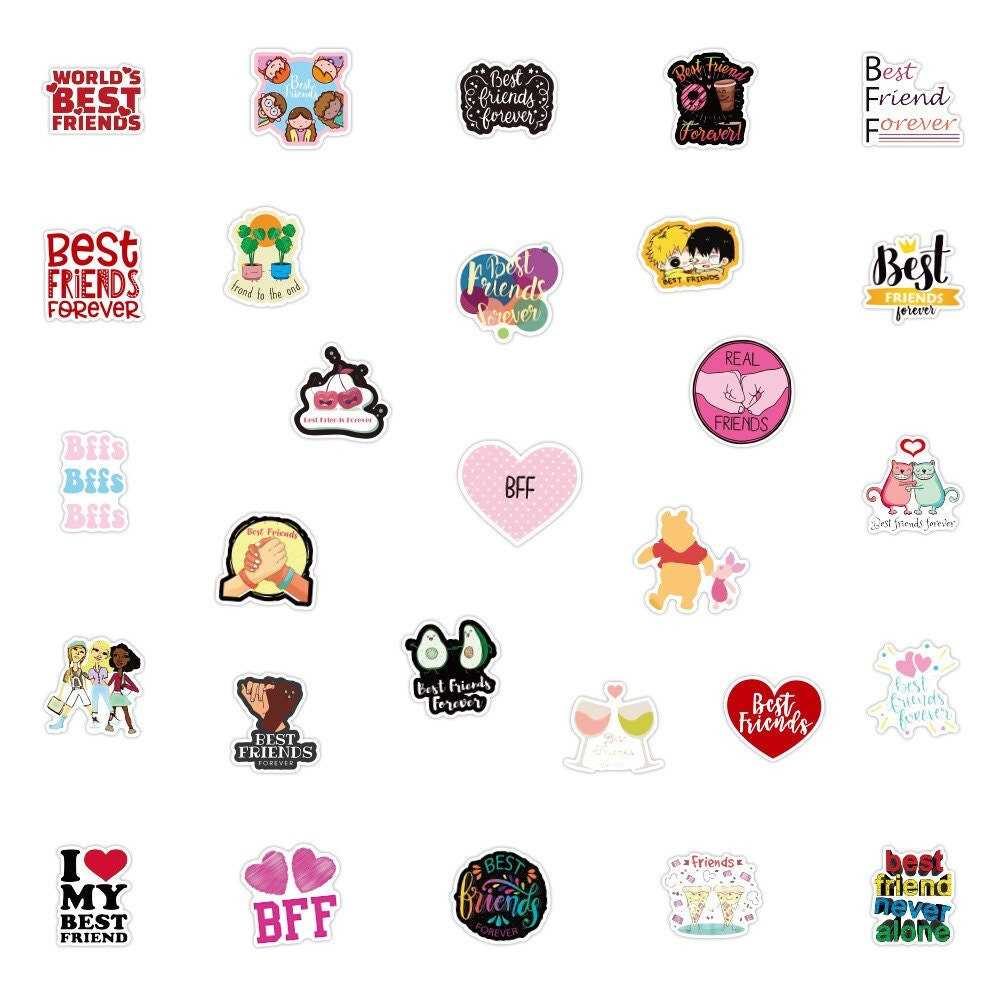 Best Friend Stickers Pack | Famous Bundle Stickers | Waterproof Bundle Stickers