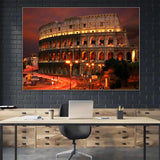 Famous Building Poster Rome Colosseum Canvas Wall Art