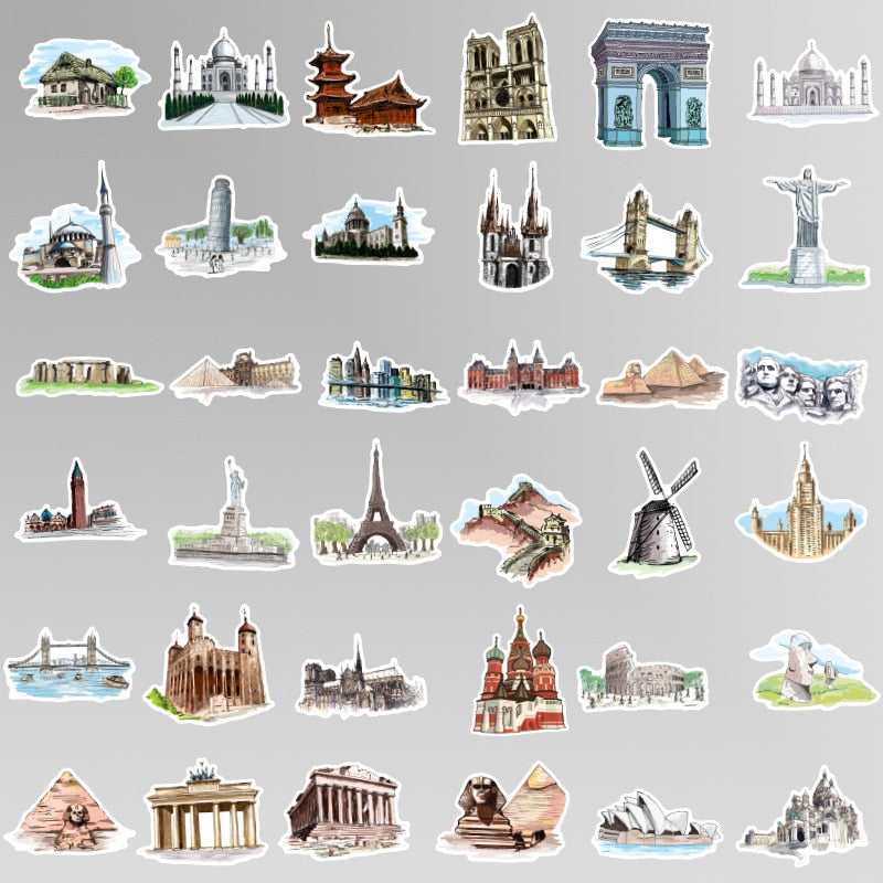 Famous Building Stickers: Celebrate Iconic Architecture