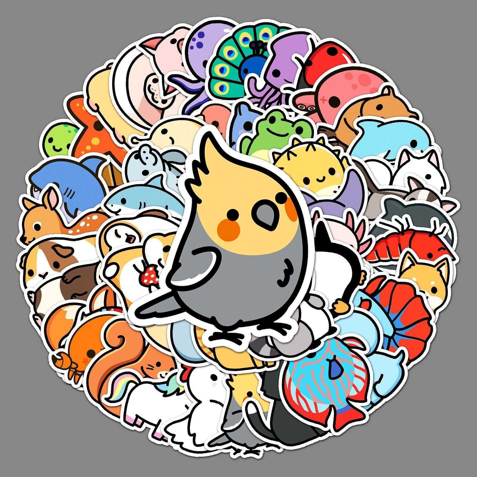 Cartoon Animal Stickers Pack | Famous Bundle Stickers | Waterproof Bundle Stickers