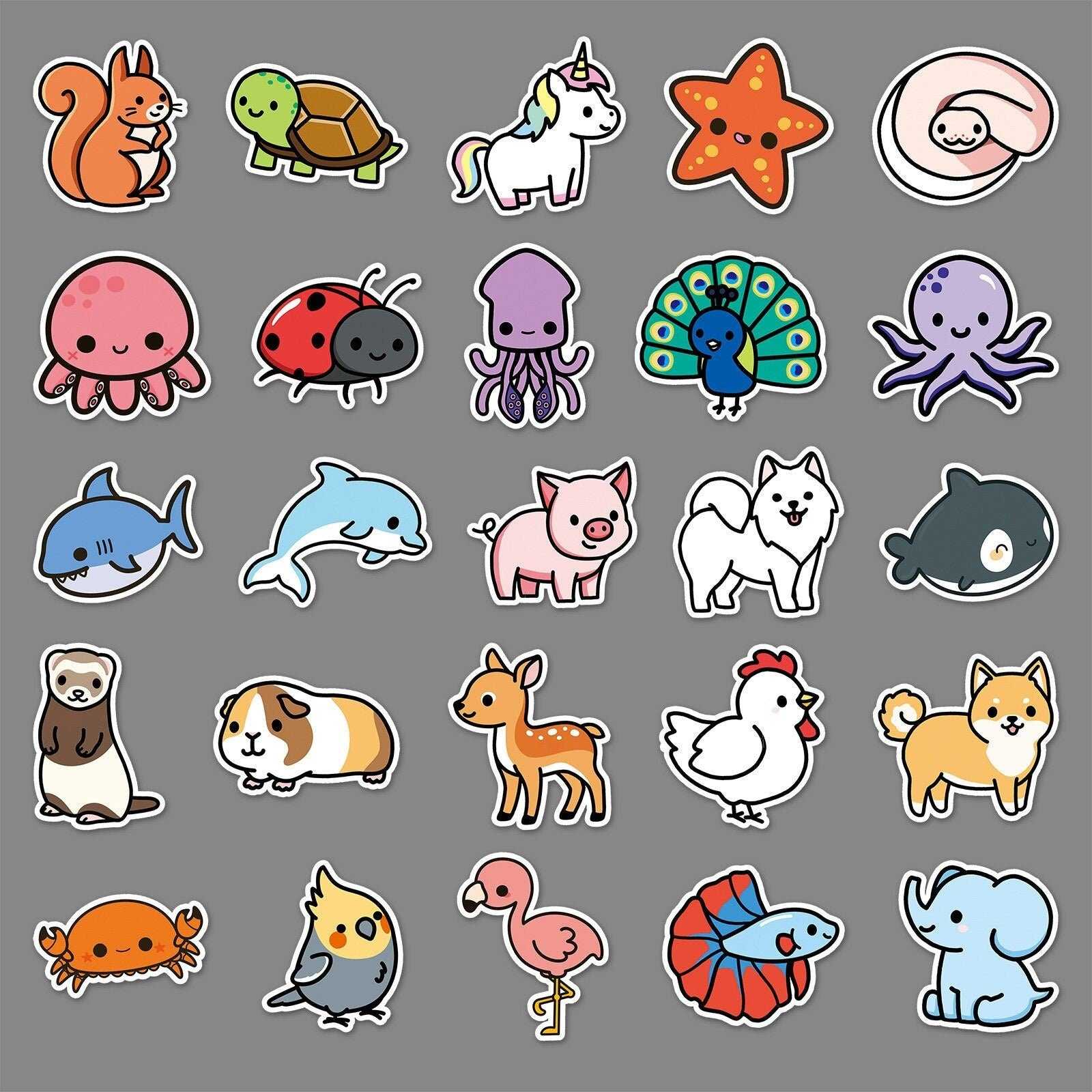 Cartoon Animal Stickers Pack | Famous Bundle Stickers | Waterproof Bundle Stickers