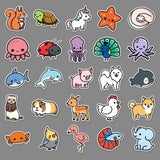 Cartoon Animal Stickers Pack | Famous Bundle Stickers | Waterproof Bundle Stickers