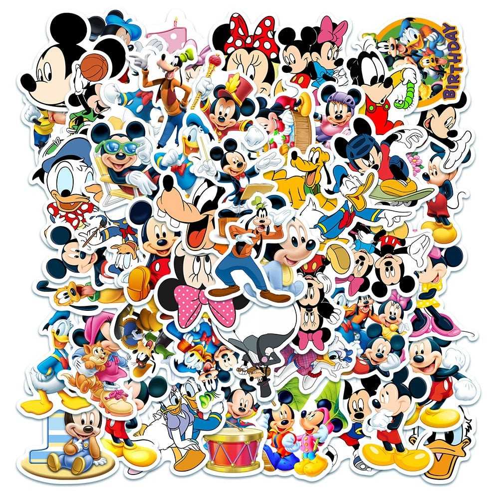 Disney Mickey Mouse Stickers Pack | Famous Bundle Stickers | Waterproof Bundle Stickers