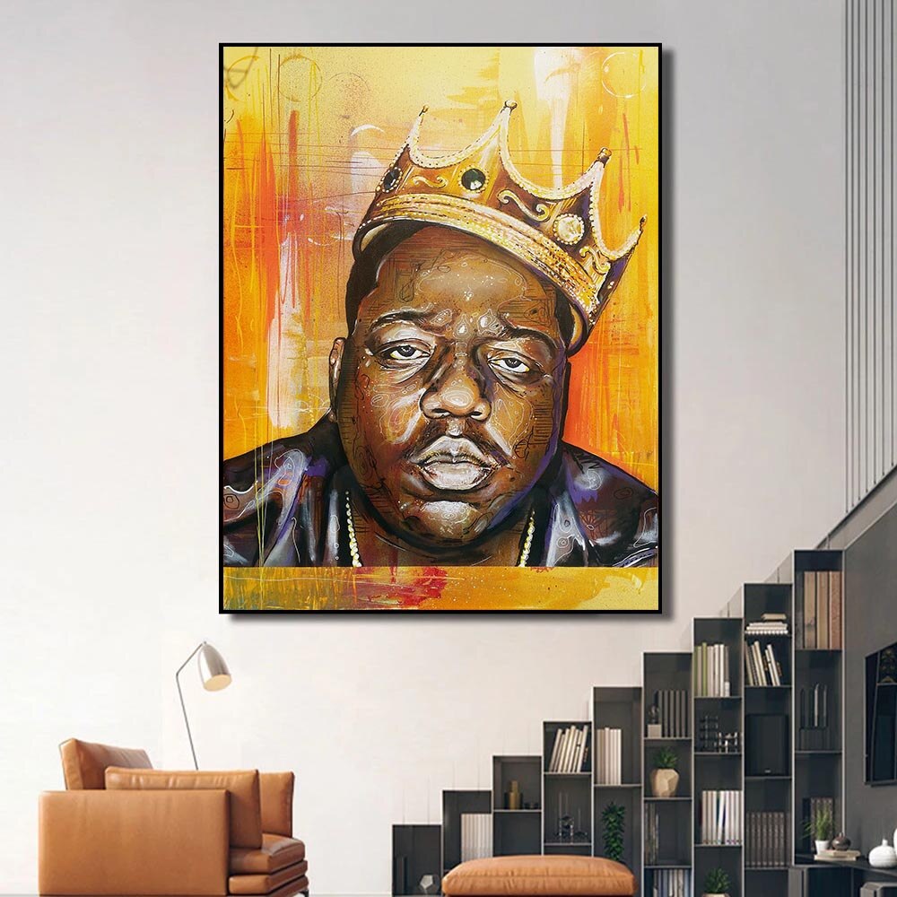 Famous Rapper Singer: Biggie Smalls Poster Canvas Art