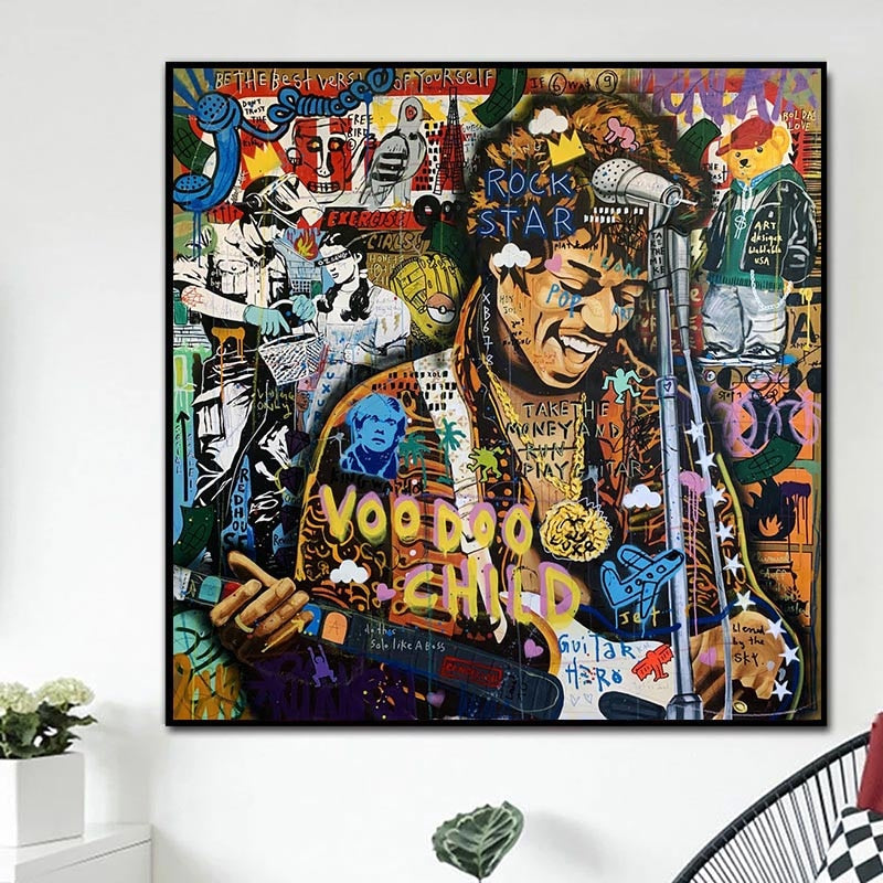 Famous Rock Star Voodoo Child Canvas Wall Art