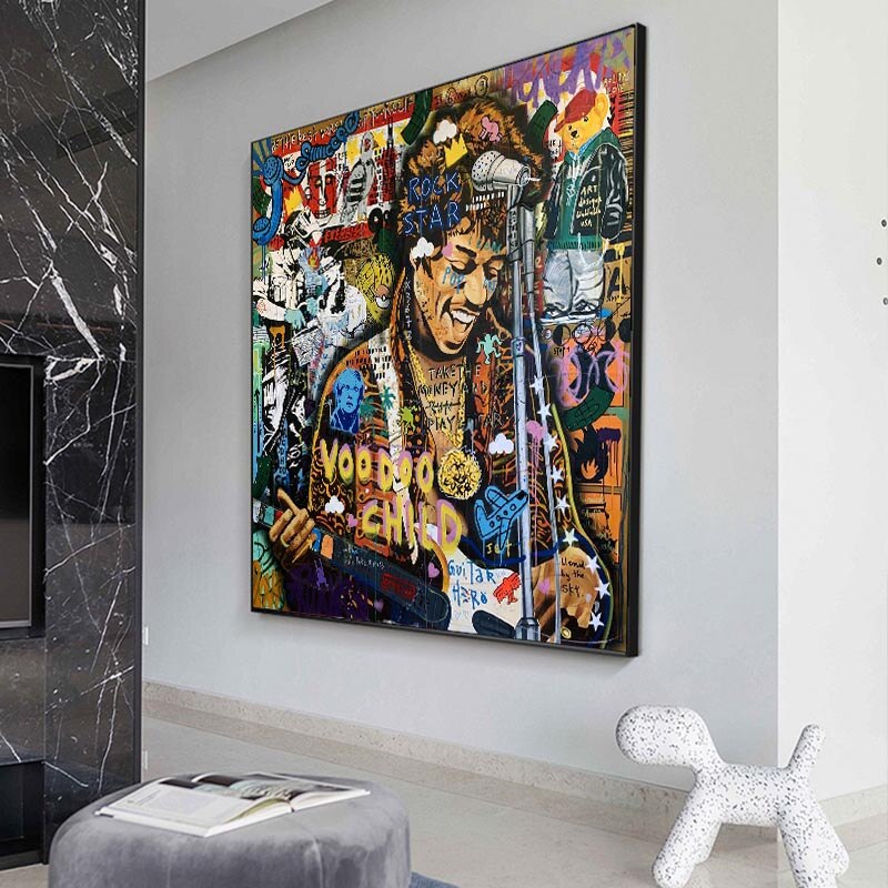 Famous Rock Star Voodoo Child Canvas Wall Art