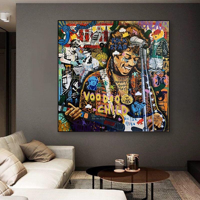 Famous Rock Star Voodoo Child Canvas Wall Art