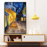 Famous Van Gogh Cafe Terrace At Night Oil Painting Reproductions on Canvas Posters and Prints Wall Art Picture for Living Room