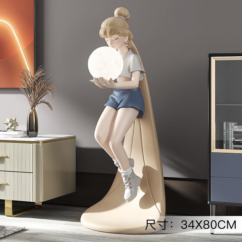 Fashion Girl Figure Statue Sculpture Ornament