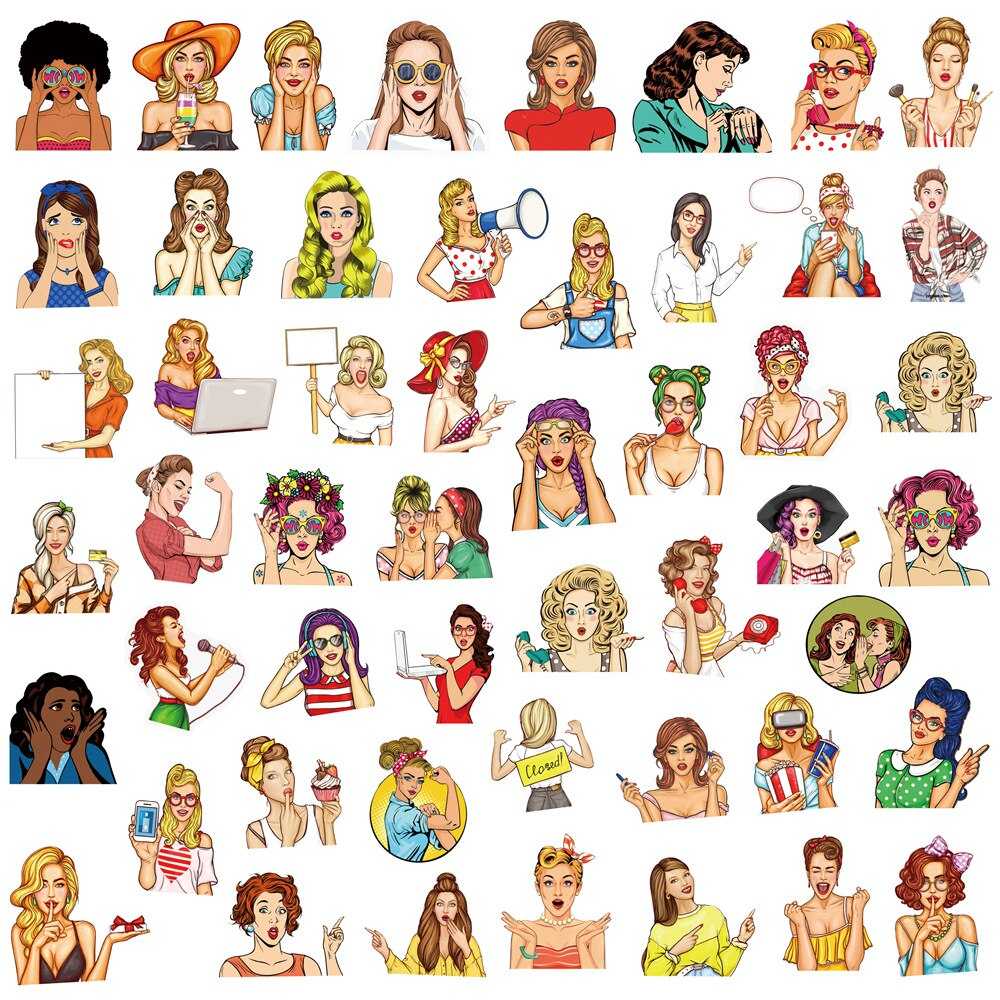 Fashion Girl Popular Stickers Pack | Famous Bundle Stickers | Waterproof Bundle Stickers