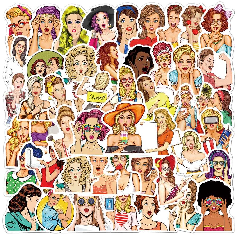 Fashion Girl Popular Stickers Pack | Famous Bundle Stickers | Waterproof Bundle Stickers