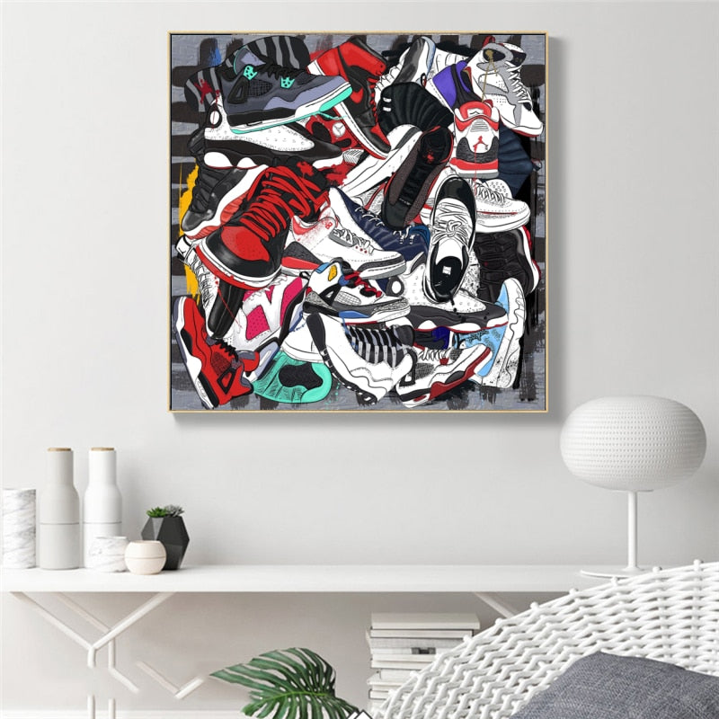 Mode-Sneaker-Leinwand-Wandkunst