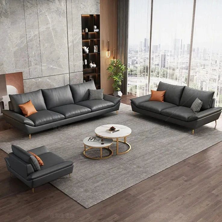 Faux Leather Designer Plaza Sofa Set