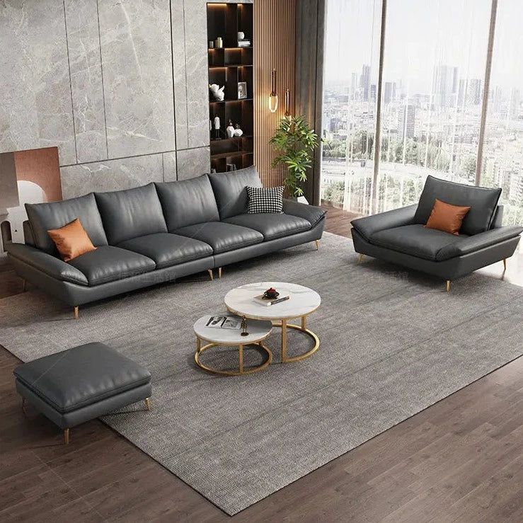 Faux Leather Designer Plaza Sofa Set