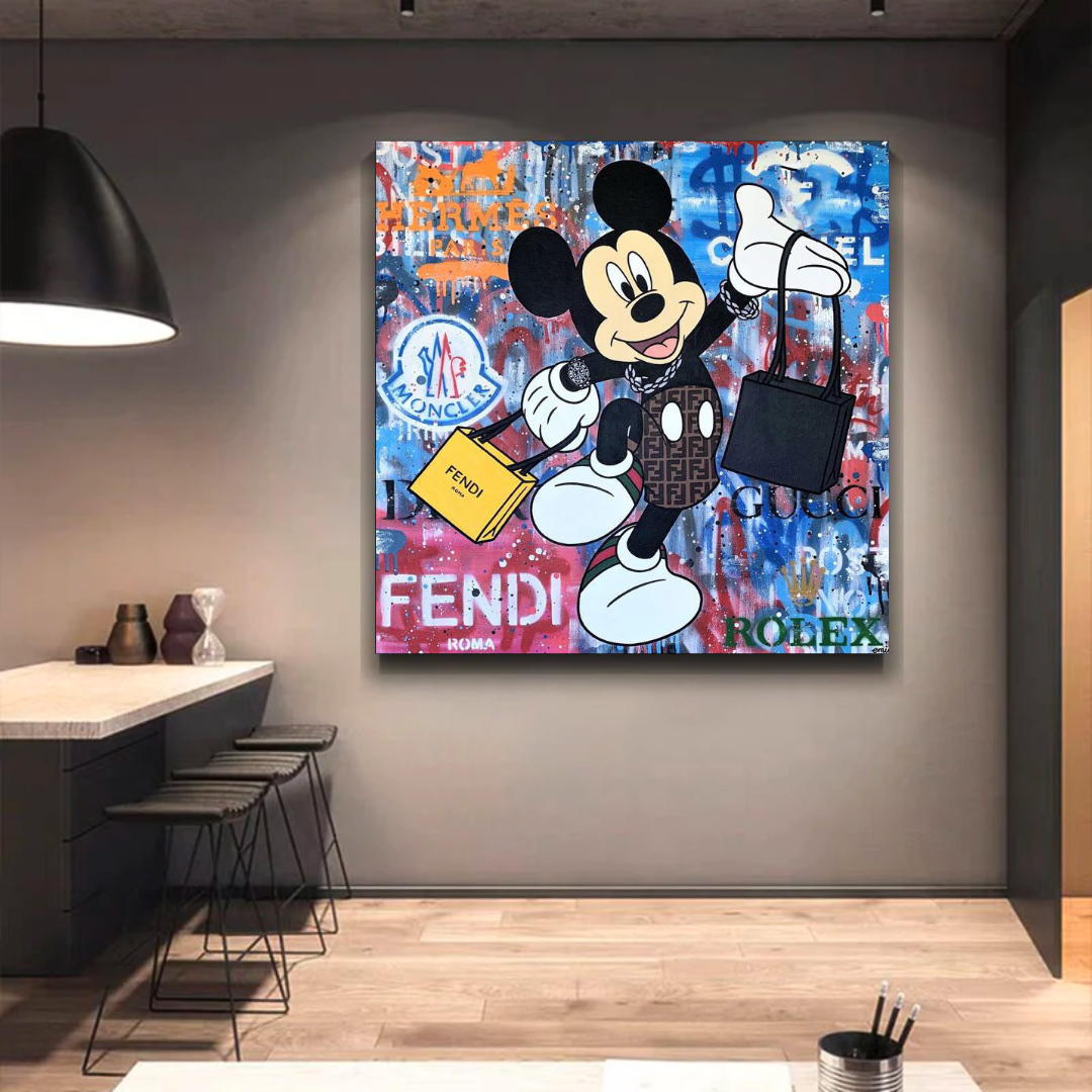 Fendi Shopping: Disney Mickey Leinwand-Wandkunst