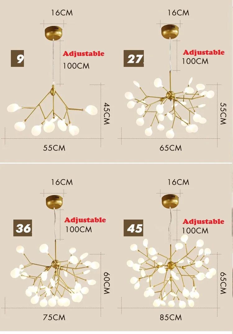 Светильники Firefly LED Искрящиеся Люстры