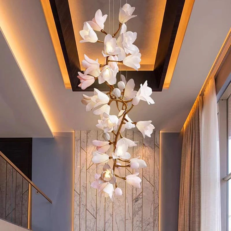 Floral Bunch Staircase Chandelier Lighting