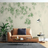 Foggy Green Leaf Wallpaper for Home Wall Decor