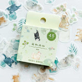 45PCS/Pack Cute Fox And Maple Leaves Paper Sticker Adhesive Craft Stick Label Notebook Computer DIY Decor Kids Gift Stationery