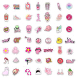 Pink Small Fresh Stickers Pack | Famous Bundle Stickers | Waterproof Bundle Stickers