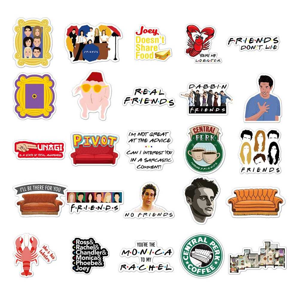 Friends TV Show Stickers Pack | Famous Bundle Stickers | Waterproof Bundle Stickers