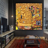 Fulfilment By Gustav Klimt Reproduction Canvas Wall Art