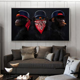 Funny Masked Monkey Smoking Canvas Wall Art