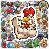 Funny Meme Muscle Animal Cartoon Stickers