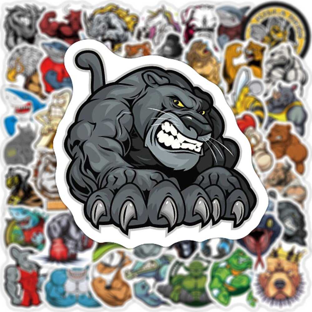 Funny Meme Muscle Animal Cartoon Stickers