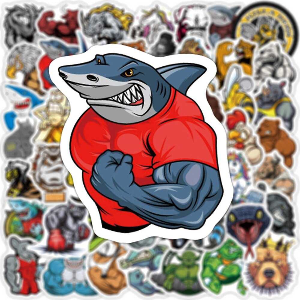 Funny Meme Muscle Animal Cartoon Stickers