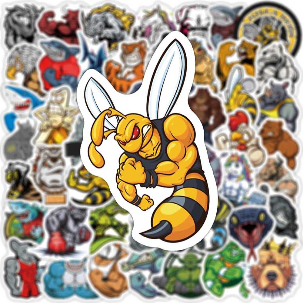 Funny Meme Muscle Animal Cartoon Stickers