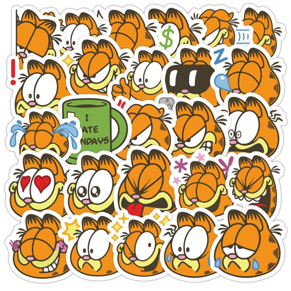 Garfield Stickers Pack | Famous Bundle Stickers | Waterproof Bundle Stickers