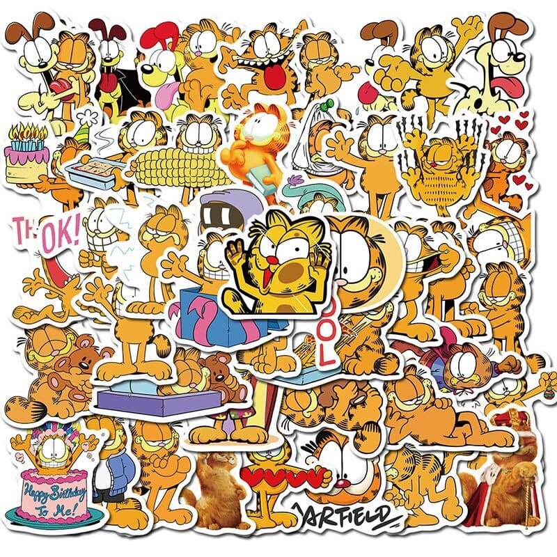 Garfield Stickers Pack | Famous Bundle Stickers | Waterproof Bundle Stickers