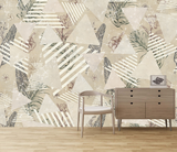 Tapetenwandbilder mit geometrischem Blattmuster für die Wanddekoration
