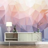 Geometric Pink and Purple Wallpaper for Home Wall Decor