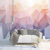 Geometric Pink and Purple Wallpaper for Home Wall Decor