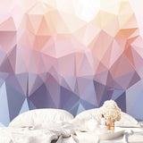 Geometric Pink and Purple Wallpaper for Home Wall Decor