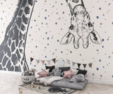 Giraffe Peek a Boo - Kids Room Wallpaper Mural