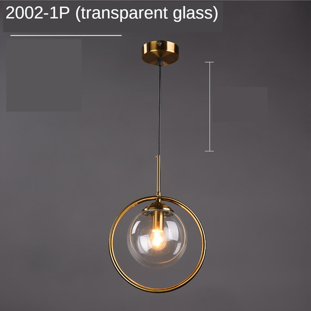 Lustre en boule de verre: Lampe à suspension élégante