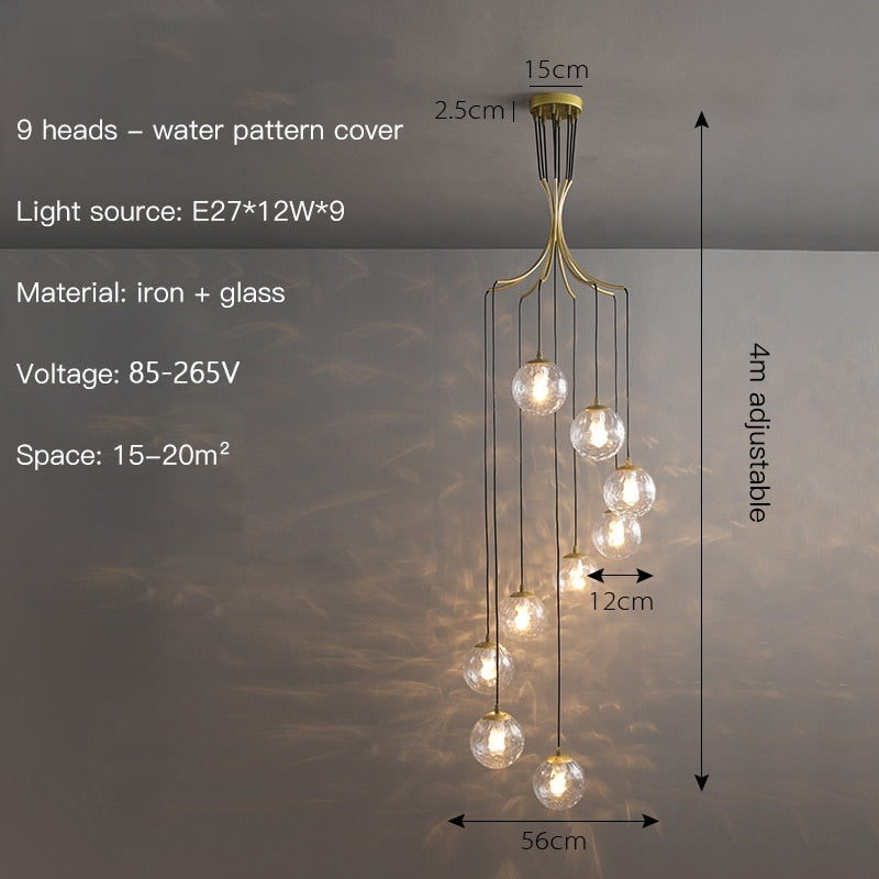 Lustre suspendu boule de verre : luminaire élégant